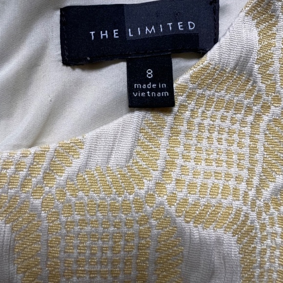 The Limited SZ 8 Vintage Yellow Brocade Cocktail Dress - Picture 4 of 5
